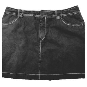 Dockers Women's Denim MiniSkirt Size 8 Black Stitched Pockets